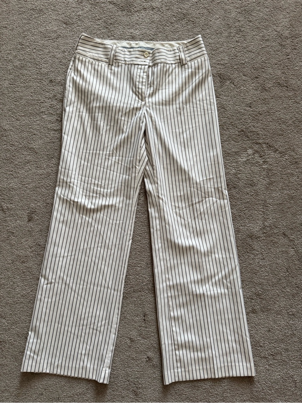 Express White Pants with Black Pinstripes